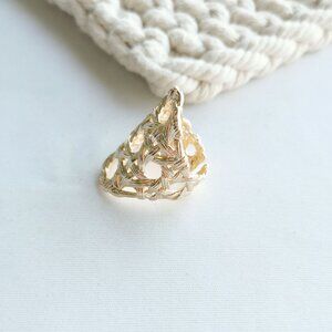 Authentic Kendra Scott Natalie Gold Statement Ring S/M